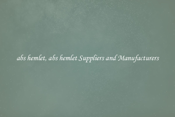 abs hemlet, abs hemlet Suppliers and Manufacturers