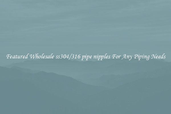 Featured Wholesale ss304/316 pipe nipples For Any Piping Needs
