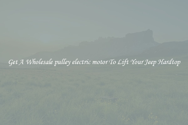 Get A Wholesale pulley electric motor To Lift Your Jeep Hardtop