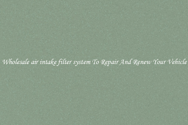 Wholesale air intake filter system To Repair And Renew Your Vehicle