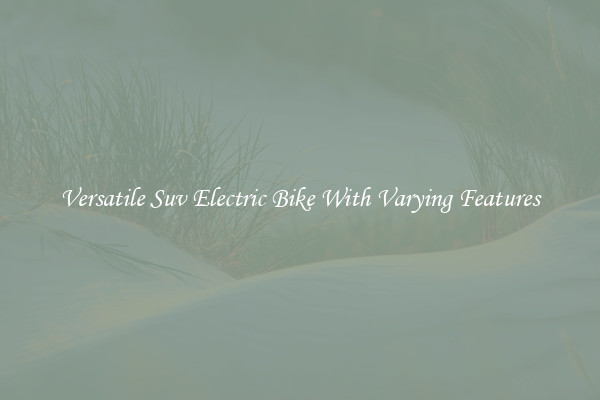 Versatile Suv Electric Bike With Varying Features