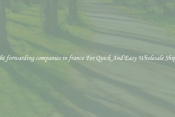 freight forwarding companies in france For Quick And Easy Wholesale Shipping