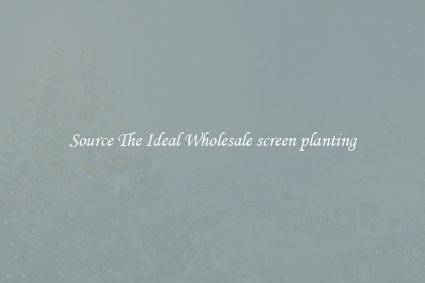Source The Ideal Wholesale screen planting